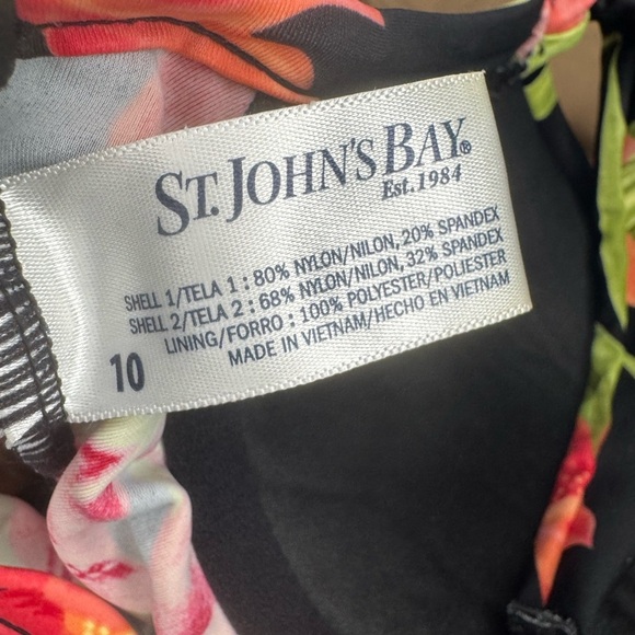 St. John's Bay Floral One Piece Swimsuit Size 10. - Picture 13 of 14